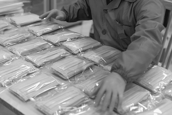 Person handling medicinal packages