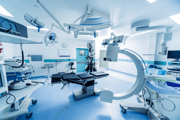 Surgery room with medical equipment