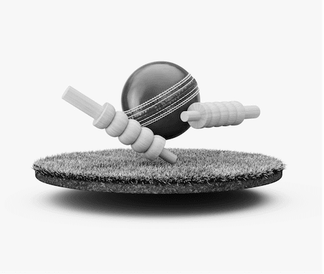 Cricket ball hitting cricket sticks