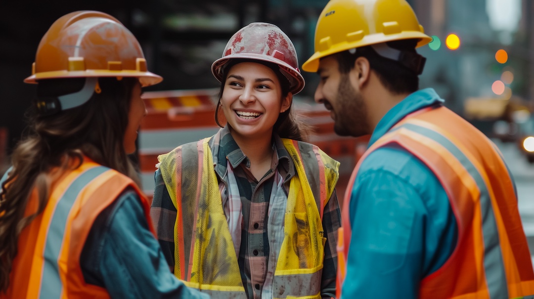 Group of men and women discussing maintenance